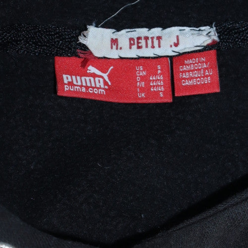 Puma Men's Black Small Pullover Hoodie with Logo Graphic Print