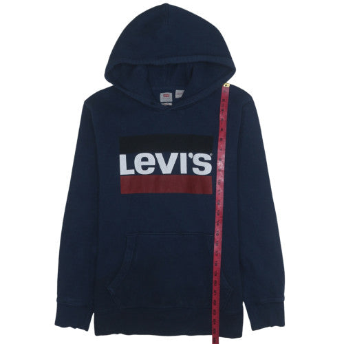 Levi's Men's Blue Pullover Hoodie M Classic Logo Fleece Sweatshirt