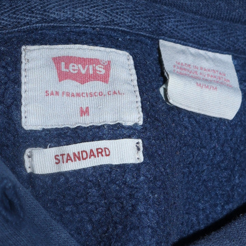 Levi's Men's Blue Pullover Hoodie M Classic Logo Fleece Sweatshirt