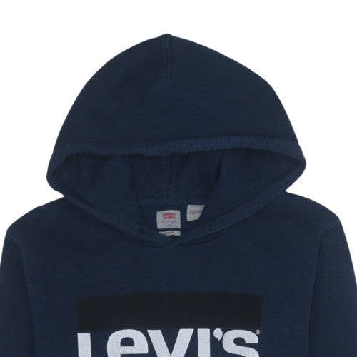 Levi's Men's Blue Pullover Hoodie M Classic Logo Fleece Sweatshirt