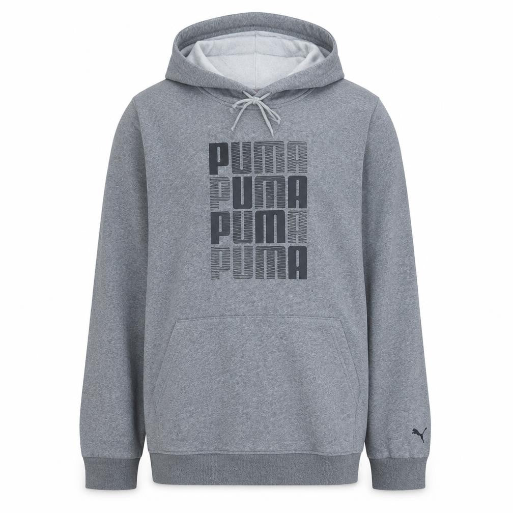 Puma Men's Grey XL Pullover Hoodie Sweatshirt Fleece Logo