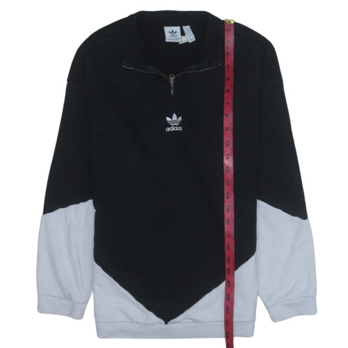 Adidas Men's Black 1/4 Zip Sweatshirt Size M Fleece Regular Fit