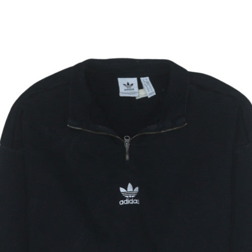 Adidas Men's Black 1/4 Zip Sweatshirt Size M Fleece Regular Fit