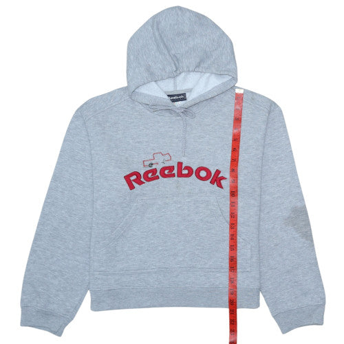 Reebok Essentials Women's Grey Pullover Hoodie Size L Embroidered Logo