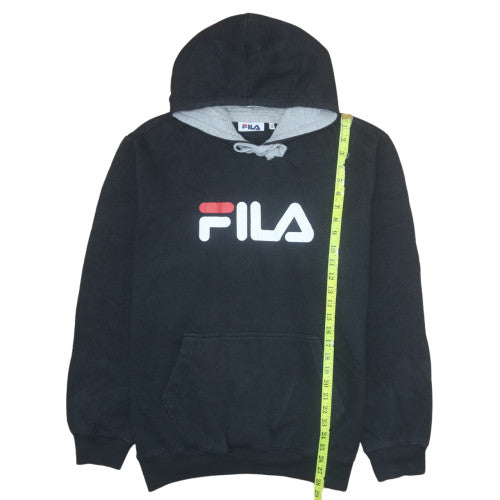 FILA Men's Black XL Pullover Hoodie Sweatshirt Logo Fleece