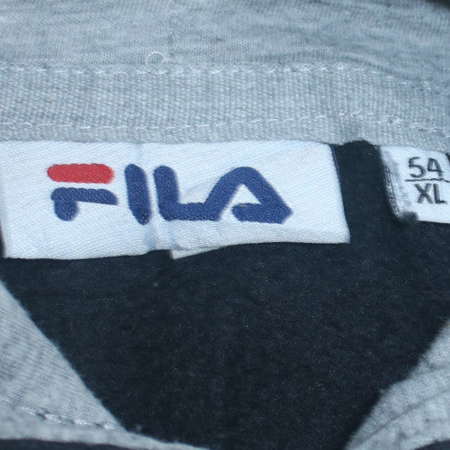 FILA Men's Black XL Pullover Hoodie Sweatshirt Logo Fleece