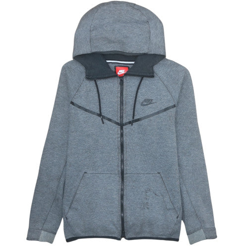 Nike Men's Grey Full Zip Hoodie Small Cotton Blend Sportswear