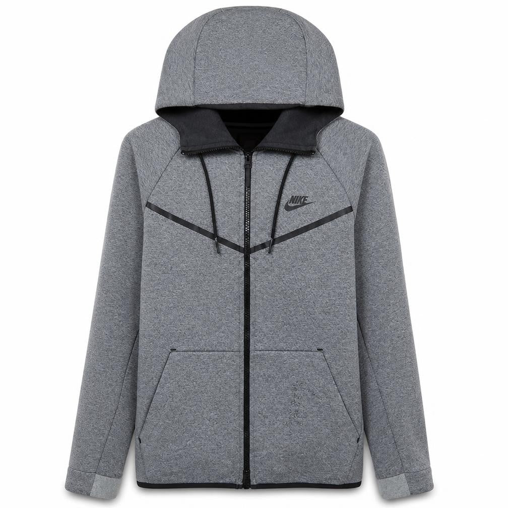 Nike Men's Grey Full Zip Hoodie Small Cotton Blend Sportswear