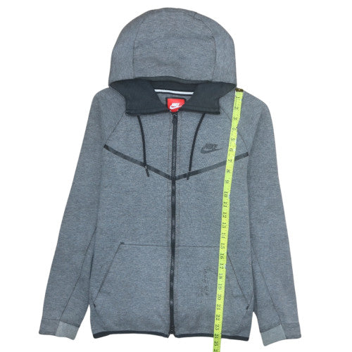 Nike Men's Grey Full Zip Hoodie Small Cotton Blend Sportswear