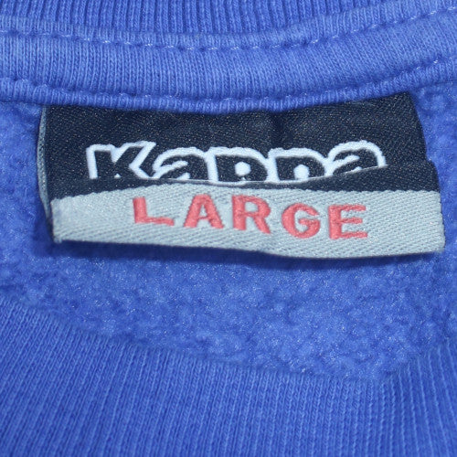 Kappa Mens Blue Large Crew Neck Graphic Logo Pullover Sweatshirt