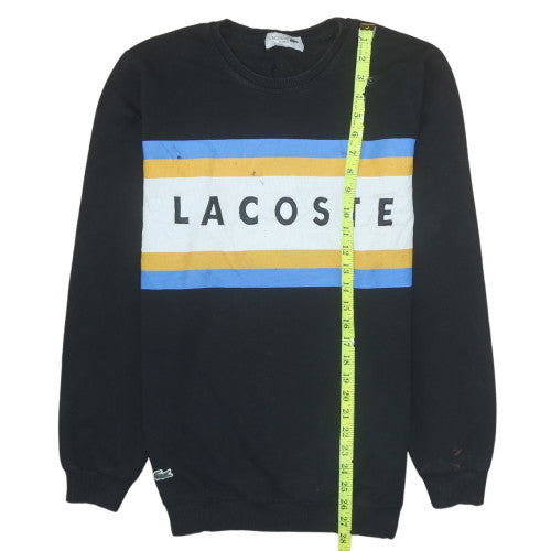 Lacoste Men's Black Slim Fit Logo Stripe Pullover Sweatshirt L