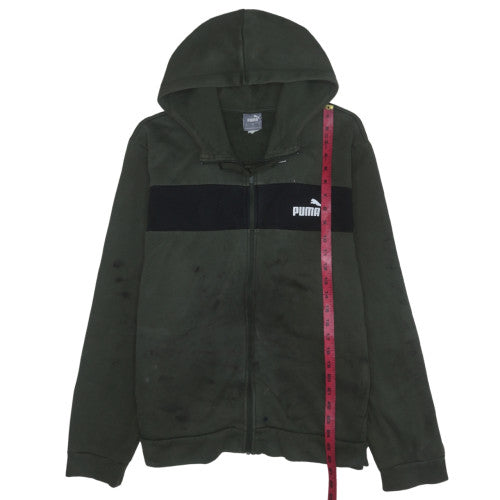 Puma Men’s Green Full Zip Hoodie XL Marksman Logo Style
