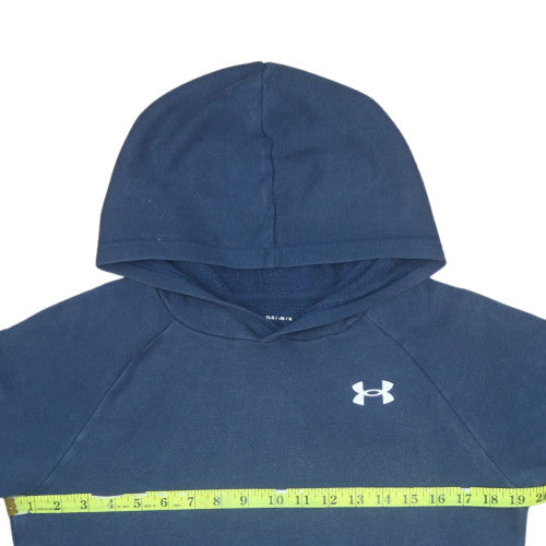 Under Armour Teens Blue Pullover Hoodie YLG Classic Fit Cotton Blend