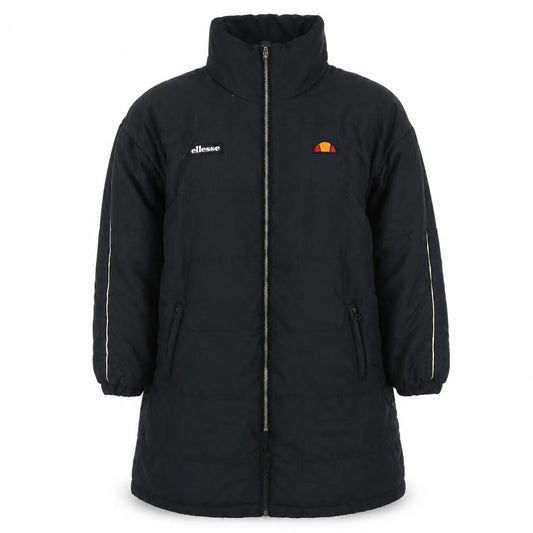 Ellesse Women's Black Long Puffer Coat UK 10 Full Zip Lined Winter Jacket