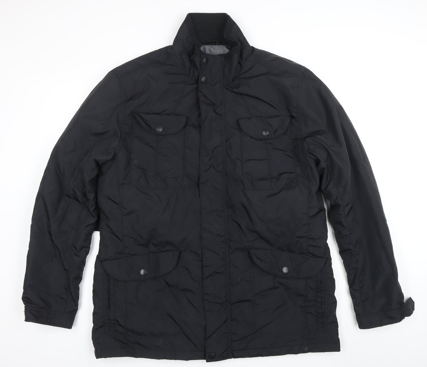 BHS Men’s Black XL Parka Jacket Nylon Mid-Length Winter Coat
