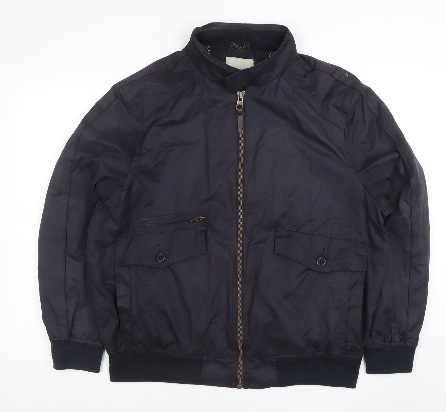 Racing Green Men's Black XL Bomber Jacket Full Zip Classic Style