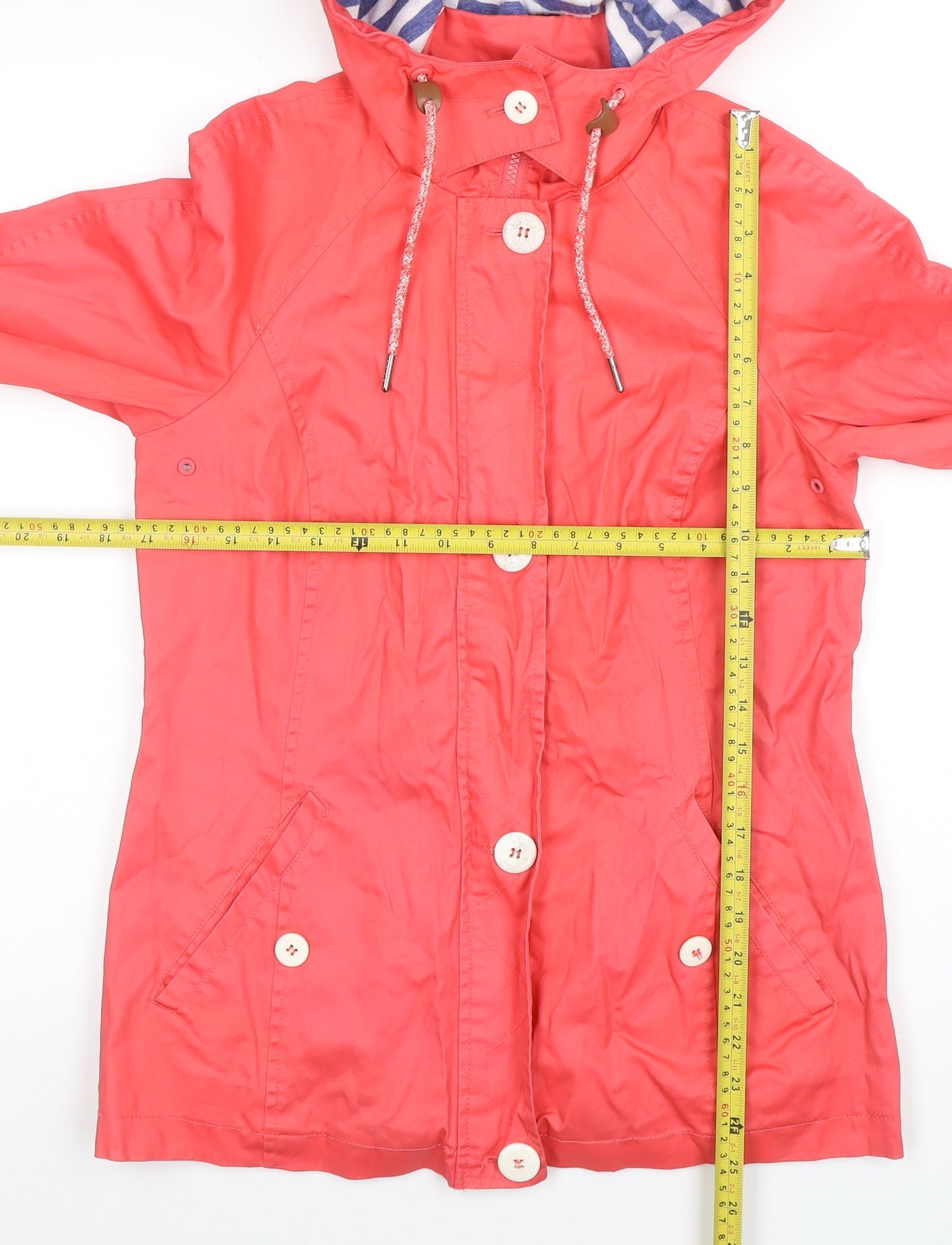 Maine New England Women's Pink Hooded Rain Coat Size 10