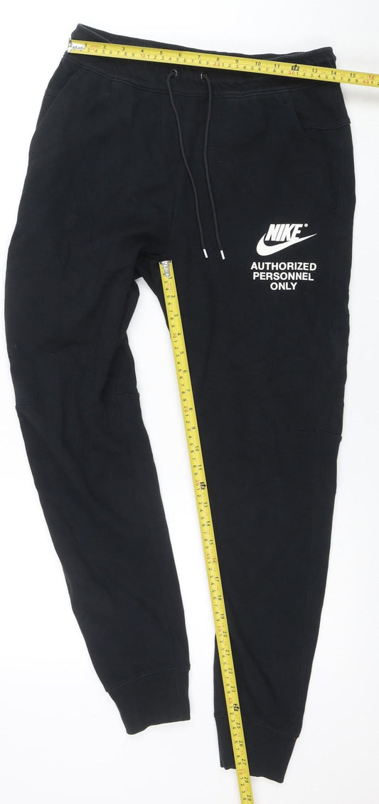 Nike Men's Black Jogger Sweatpants Size S Fleece Drawstring Tapered
