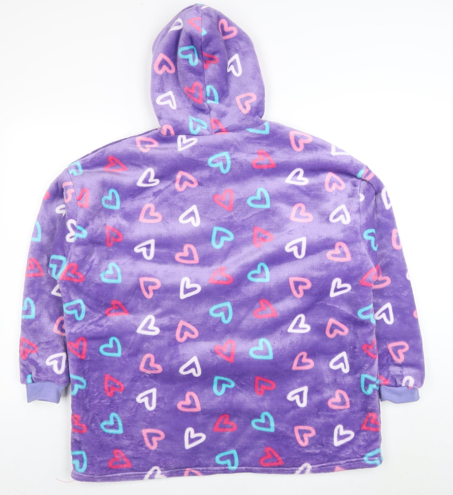 Snuggle Girls Purple Heart Print Hooded Fleece Jacket 11-13 Years Winter
