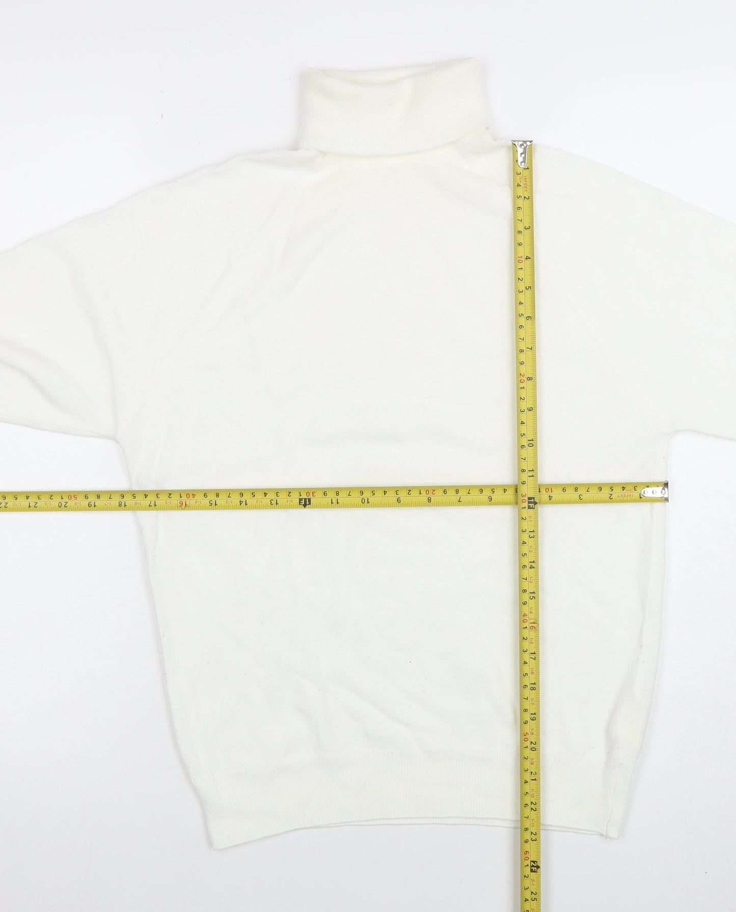 Jonelle Womens Ivory Roll Neck Acrylic Jumper Size 12