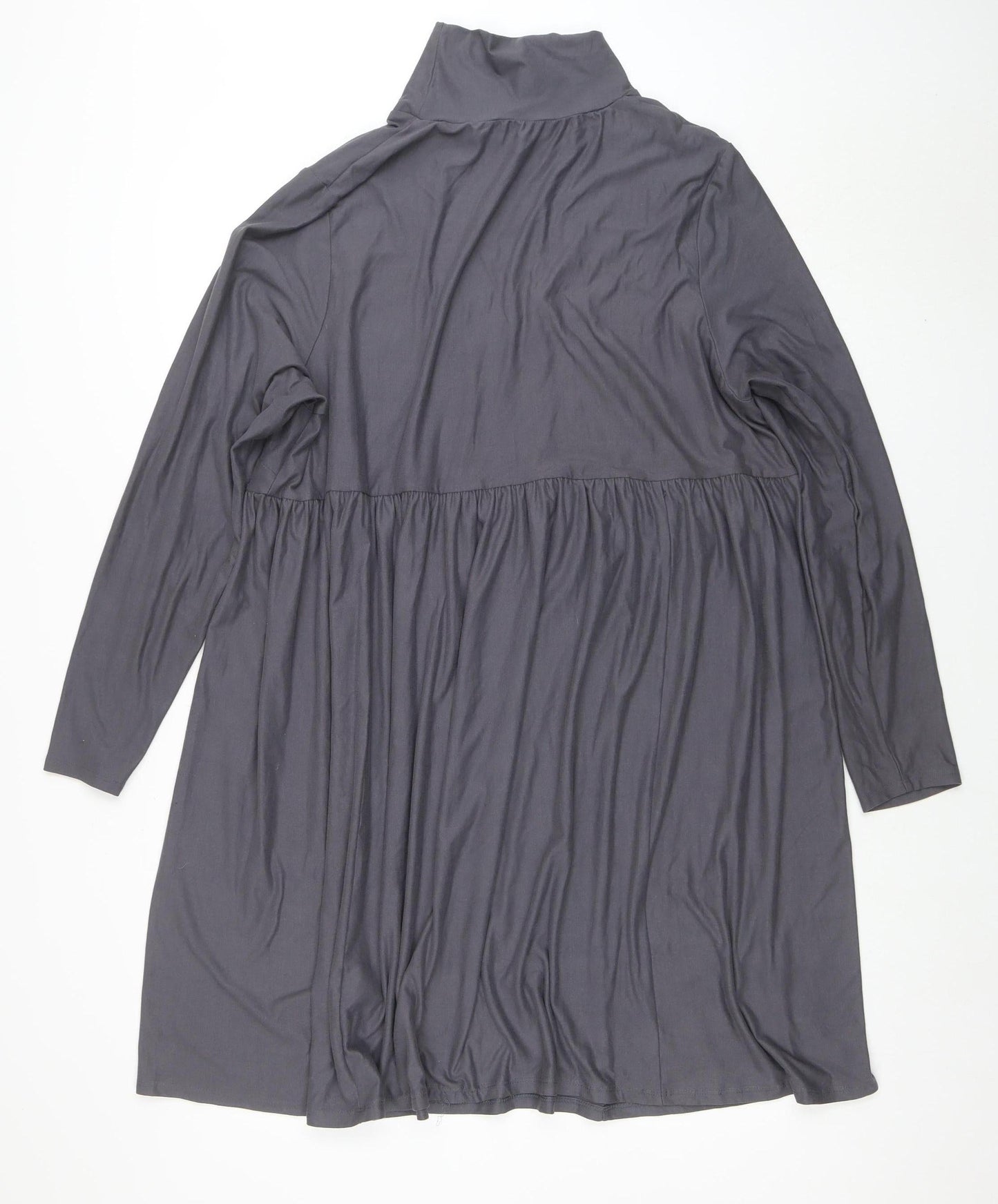 Simply Be Women Grey Size 22 Shift Dress Long Sleeve High Neck
