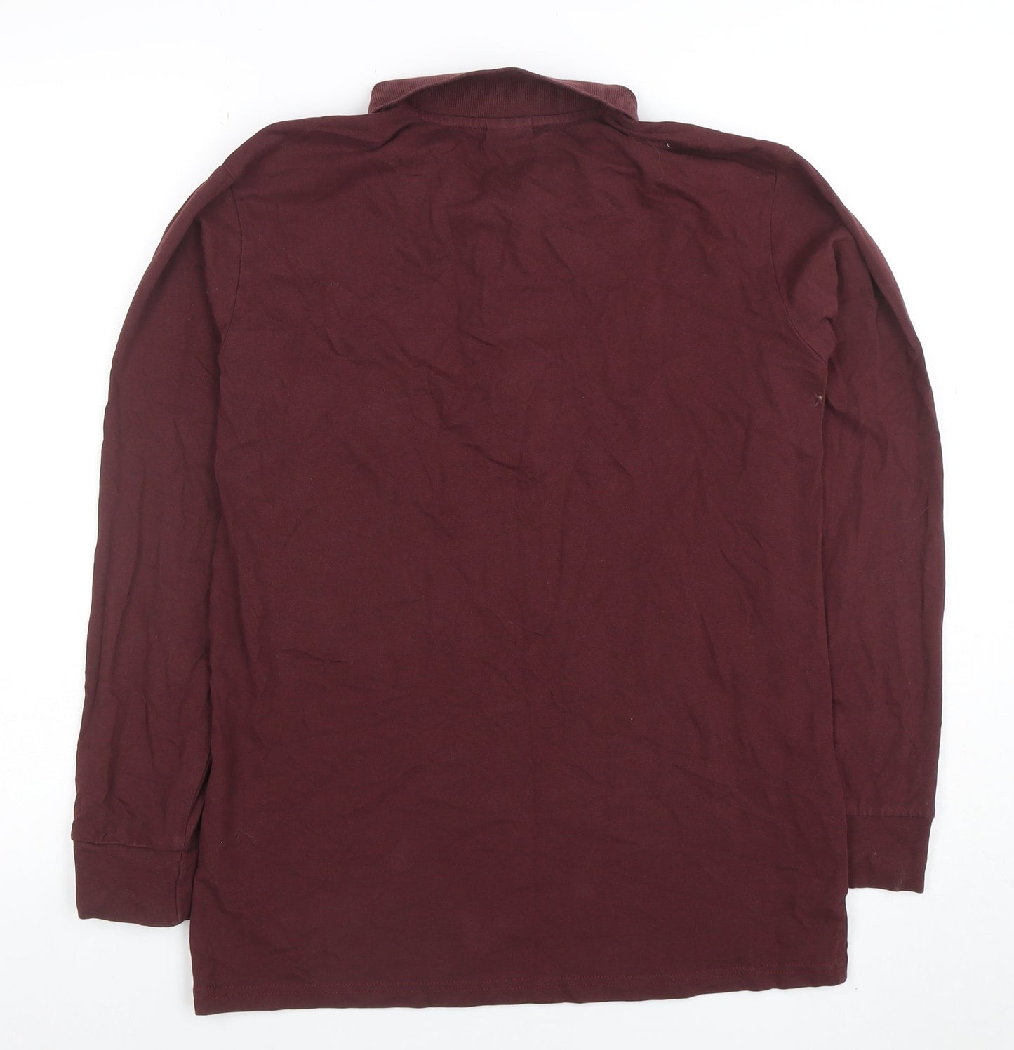 Father Sons Men’s Brown Long Sleeve Slim Fit Polo Shirt L