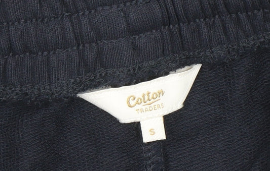 Cotton Traders Men's Navy Blue Sweat Shorts Size S Elastic Waist
