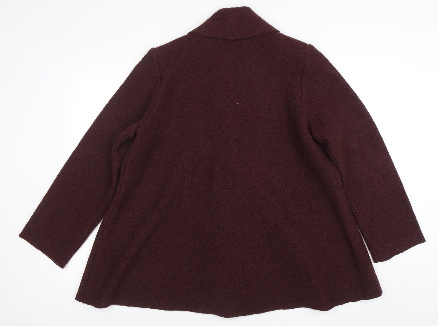 Roman Originals Women Brown Wool Mid-Length Open Jacket Size S