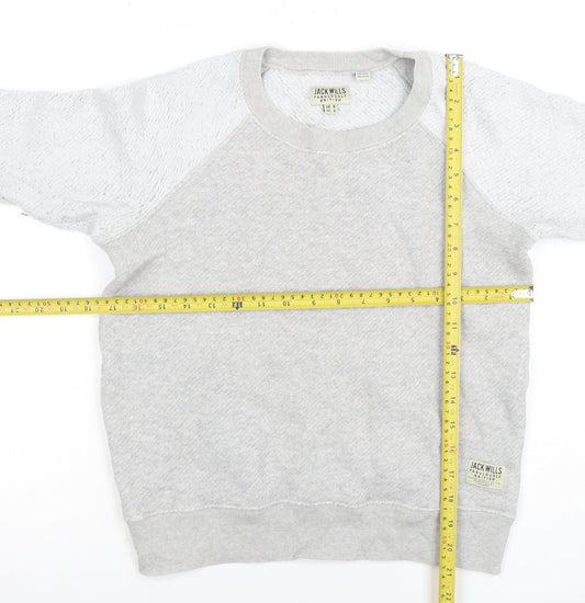 Jack Wills Women's Grey Crew Neck Pullover Sweatshirt UK 8 Cotton Blend