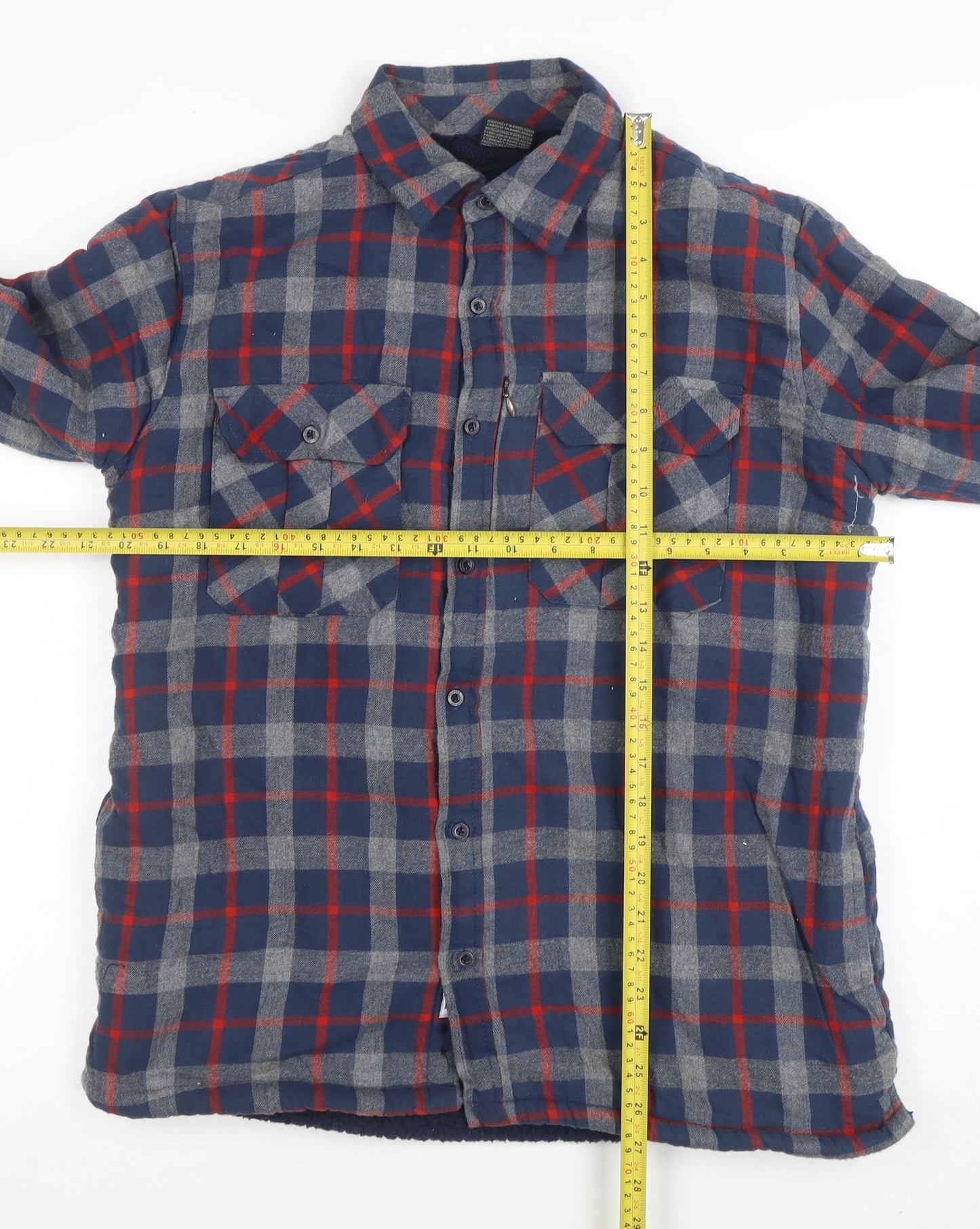 Trespass Men's Blue Check Flannel Lined Shirt Jacket Size S