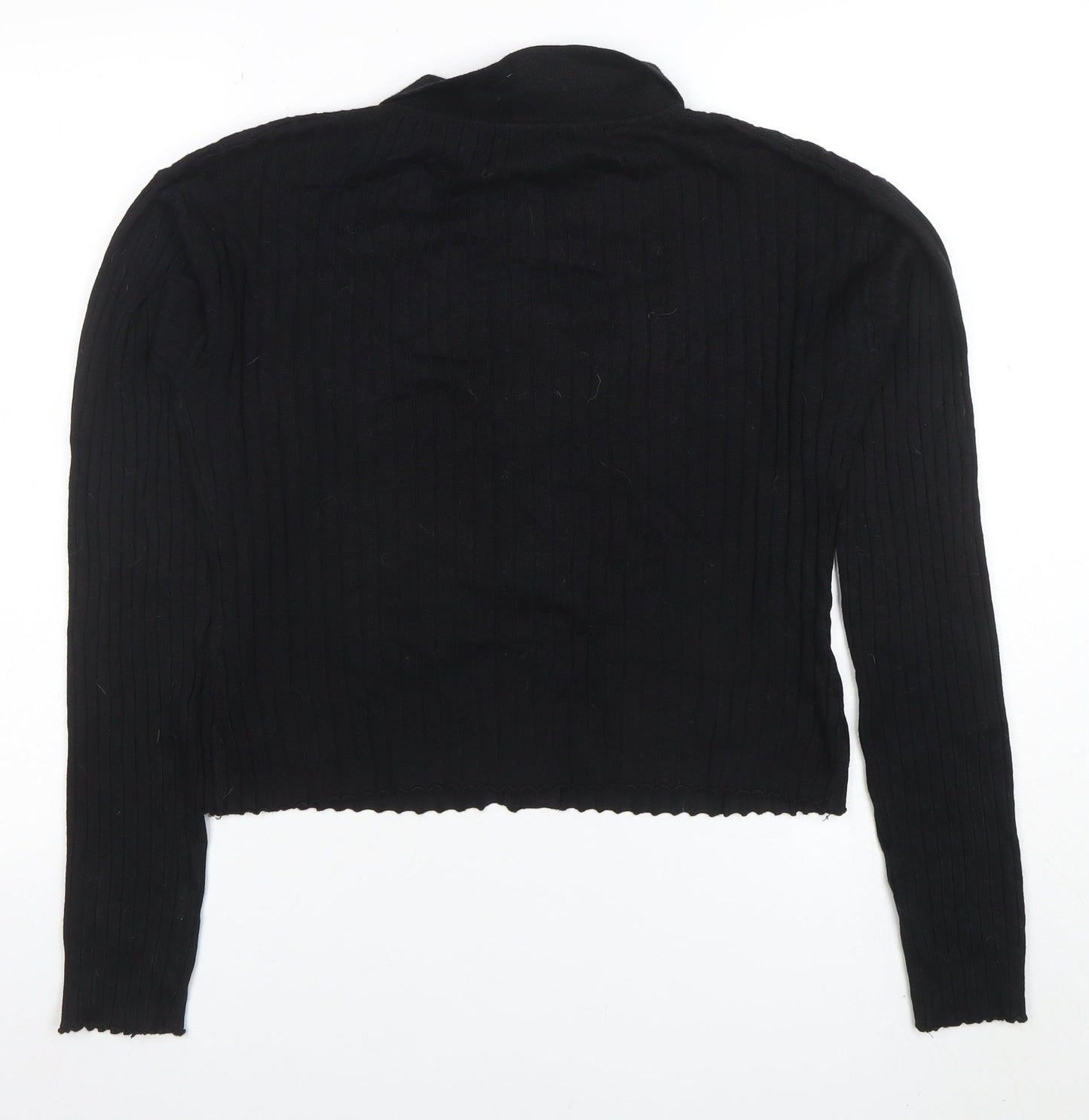 Boohoo Women's Black Collared Button Cardigan Size 18
