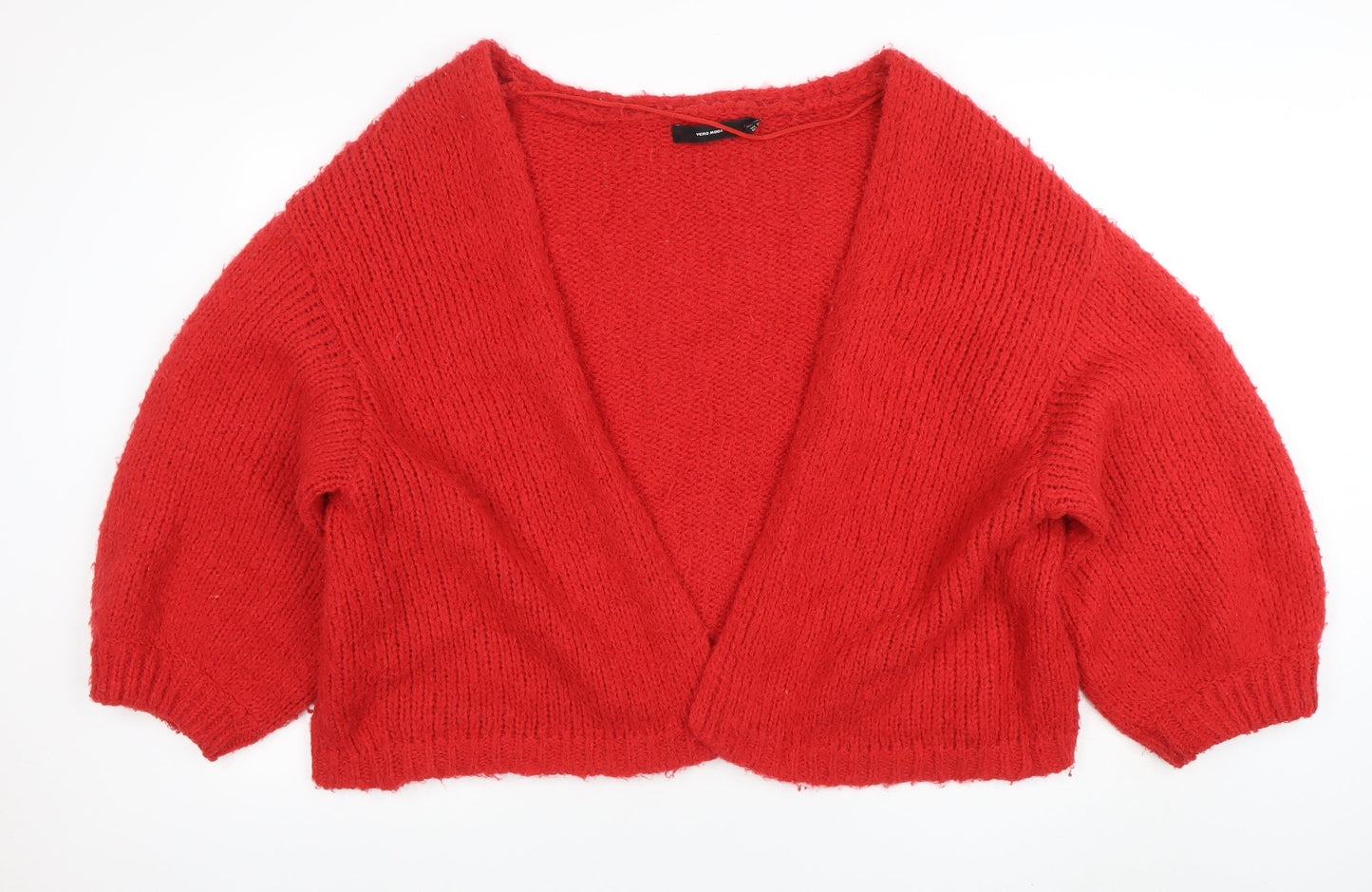 Vero Moda Women Red Chunky-Knit V-Neck Cardigan XL