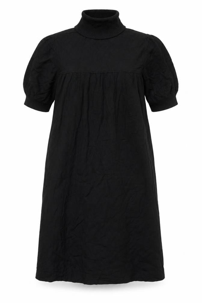 ESPRIT Women Black Knee Length Roll Neck Shift Dress M