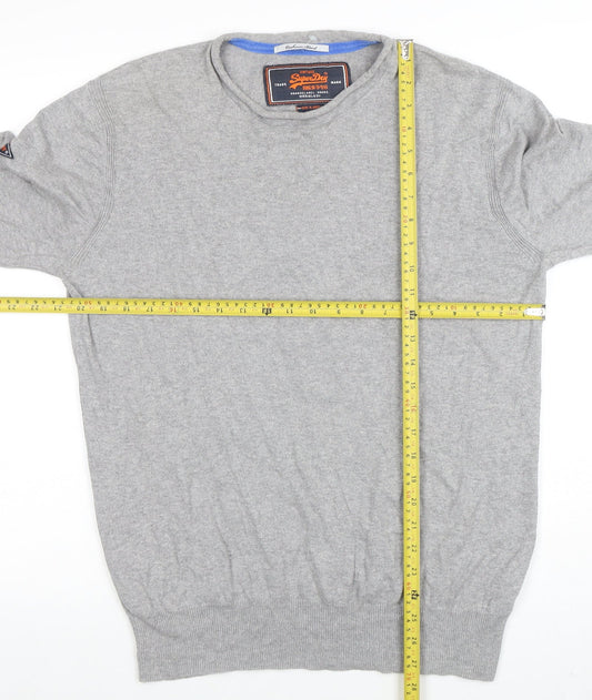 Superdry Men's Grey XL Crew Neck Cotton Cashmere Pullover Jumper