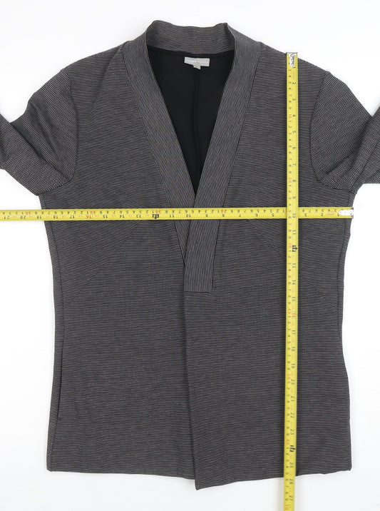 Oliver Bonas Women's Grey Size 12 Shawl Collar Stretch Blazer