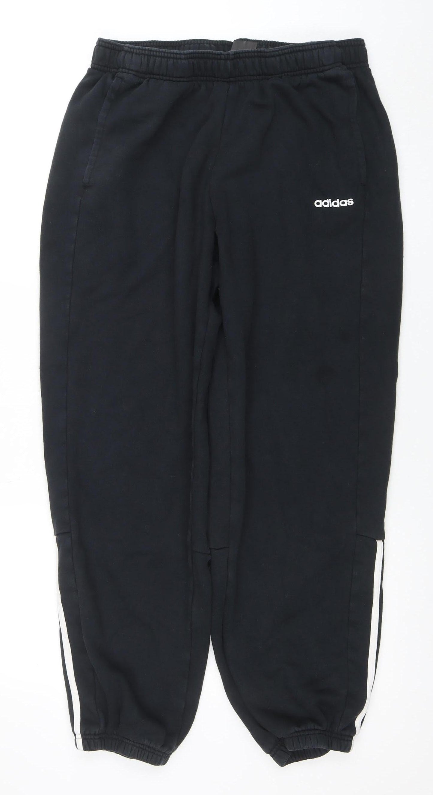 Adidas Womens Black Joggers L Regular Fit Cotton Blend Sports Trousers