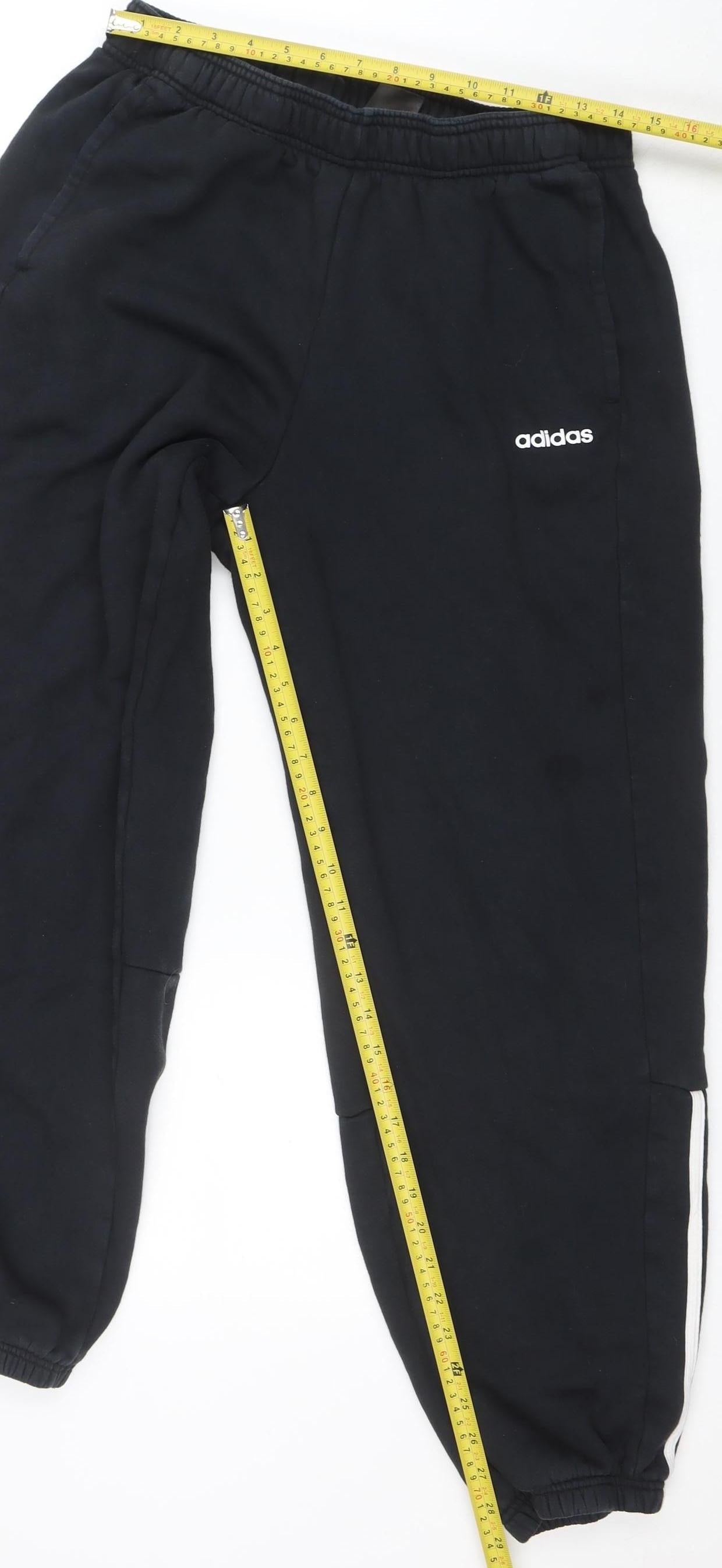 Adidas Womens Black Joggers L Regular Fit Cotton Blend Sports Trousers