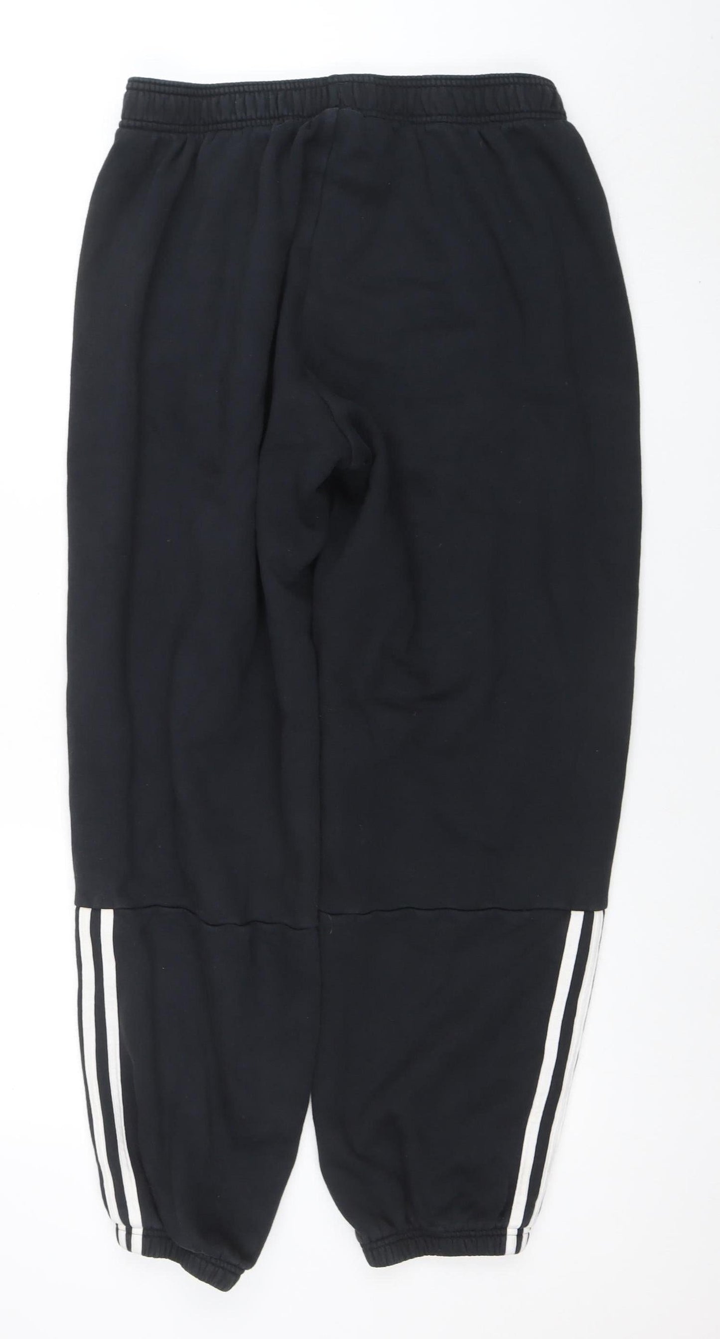 Adidas Womens Black Joggers L Regular Fit Cotton Blend Sports Trousers