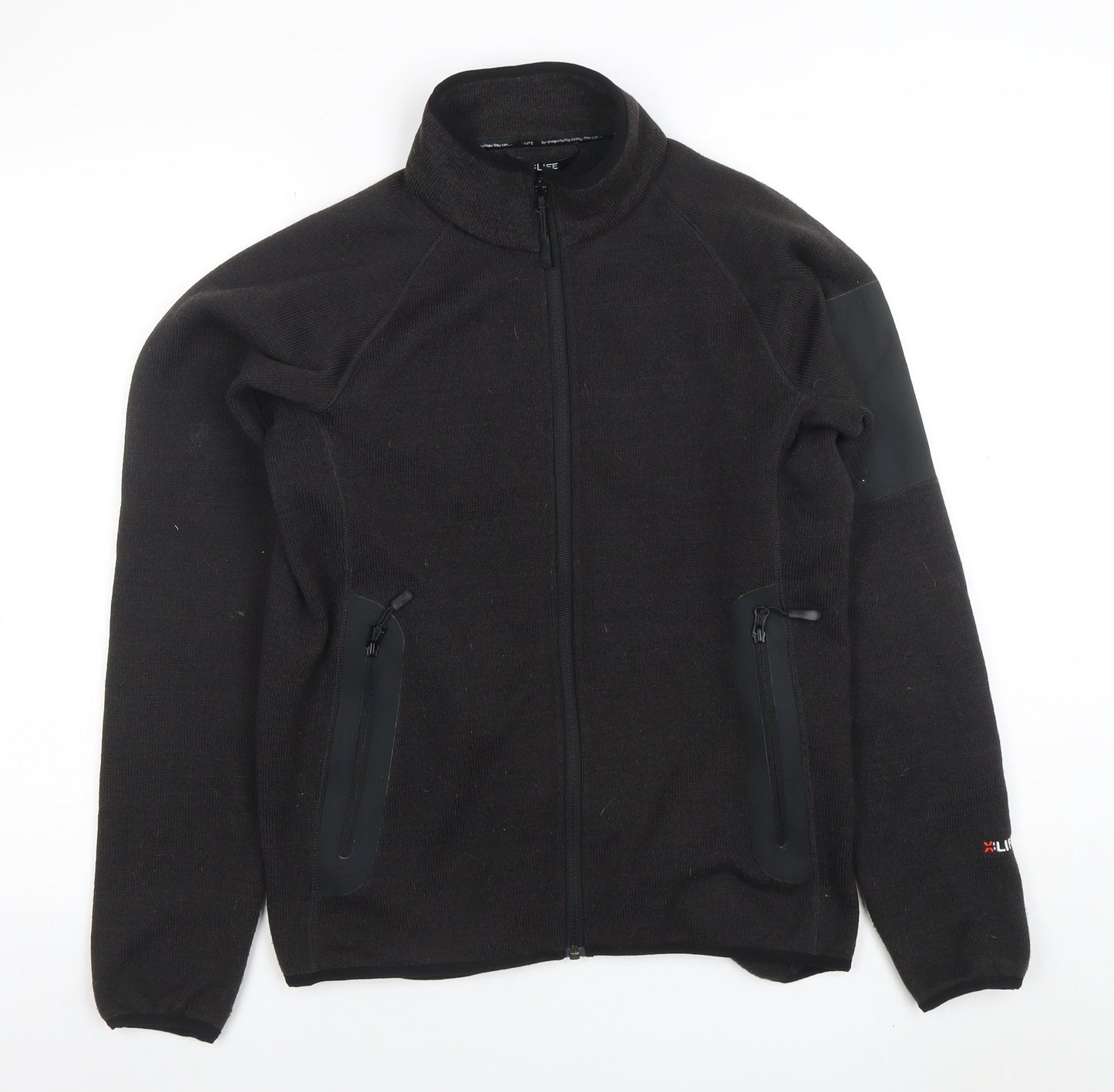 X-Life Women's Black Full Zip Fleece Jacket Size M 12-14