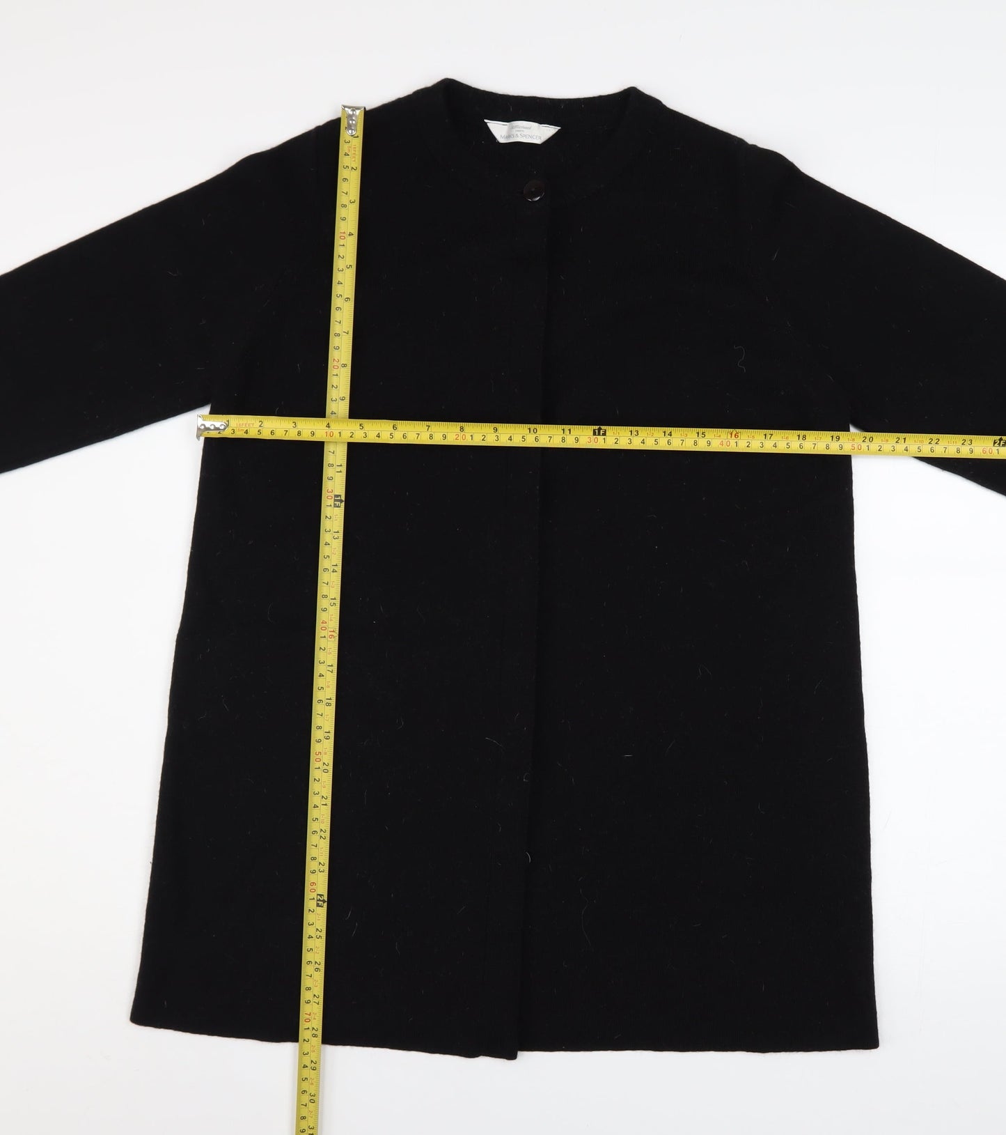 Marks and Spencer Women Black Size 14 Long Sleeve Cardigan