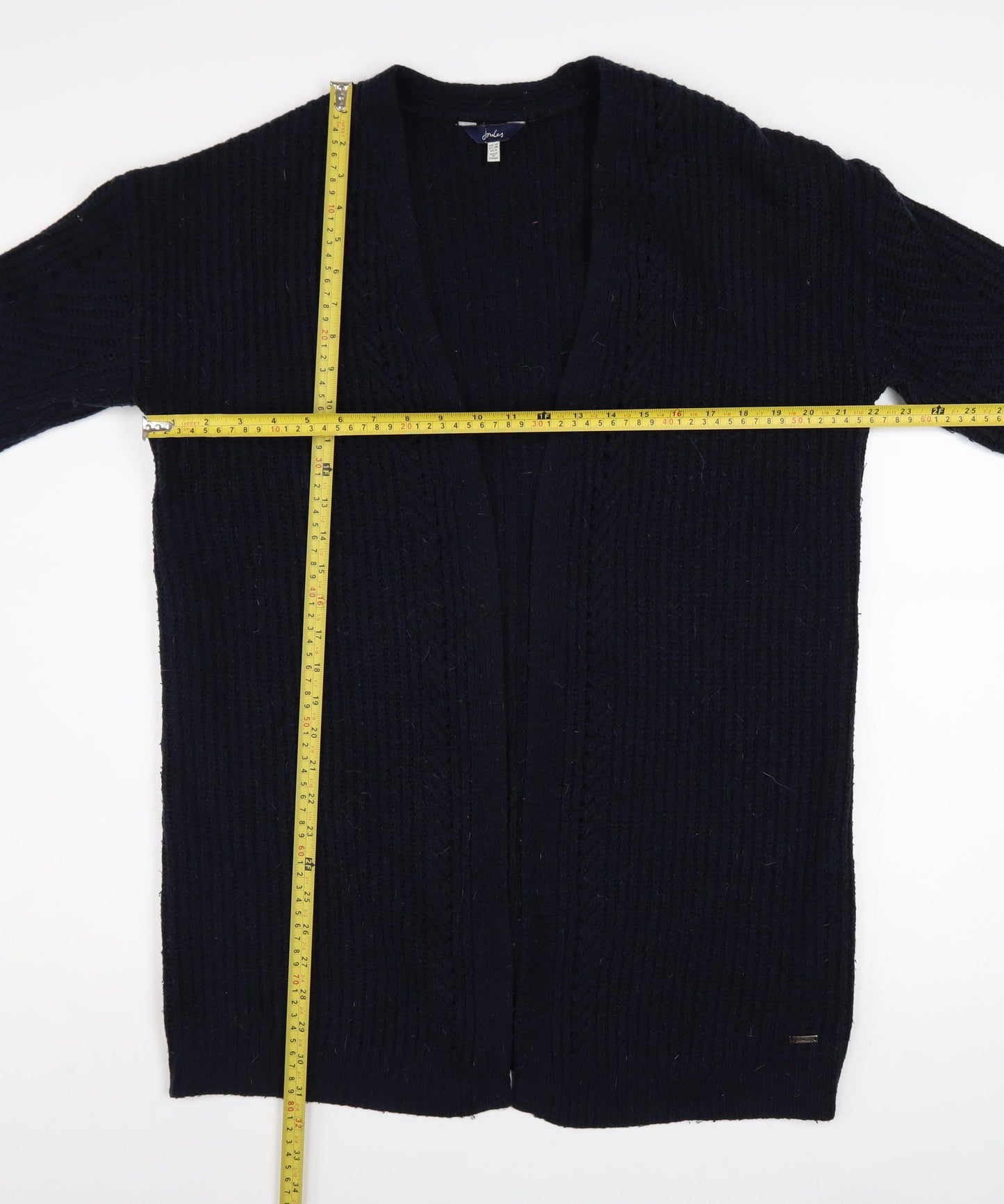 Joules Women’s Black Long Sleeve Open Knit Cardigan Size 10