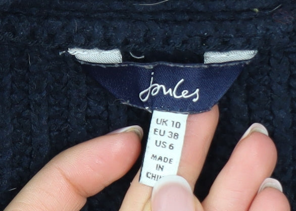 Joules Women’s Black Long Sleeve Open Knit Cardigan Size 10