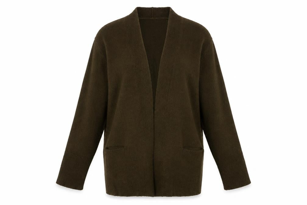 Great Looks Women's Brown XL Knit Cardigan Long Sleeve V-Neck