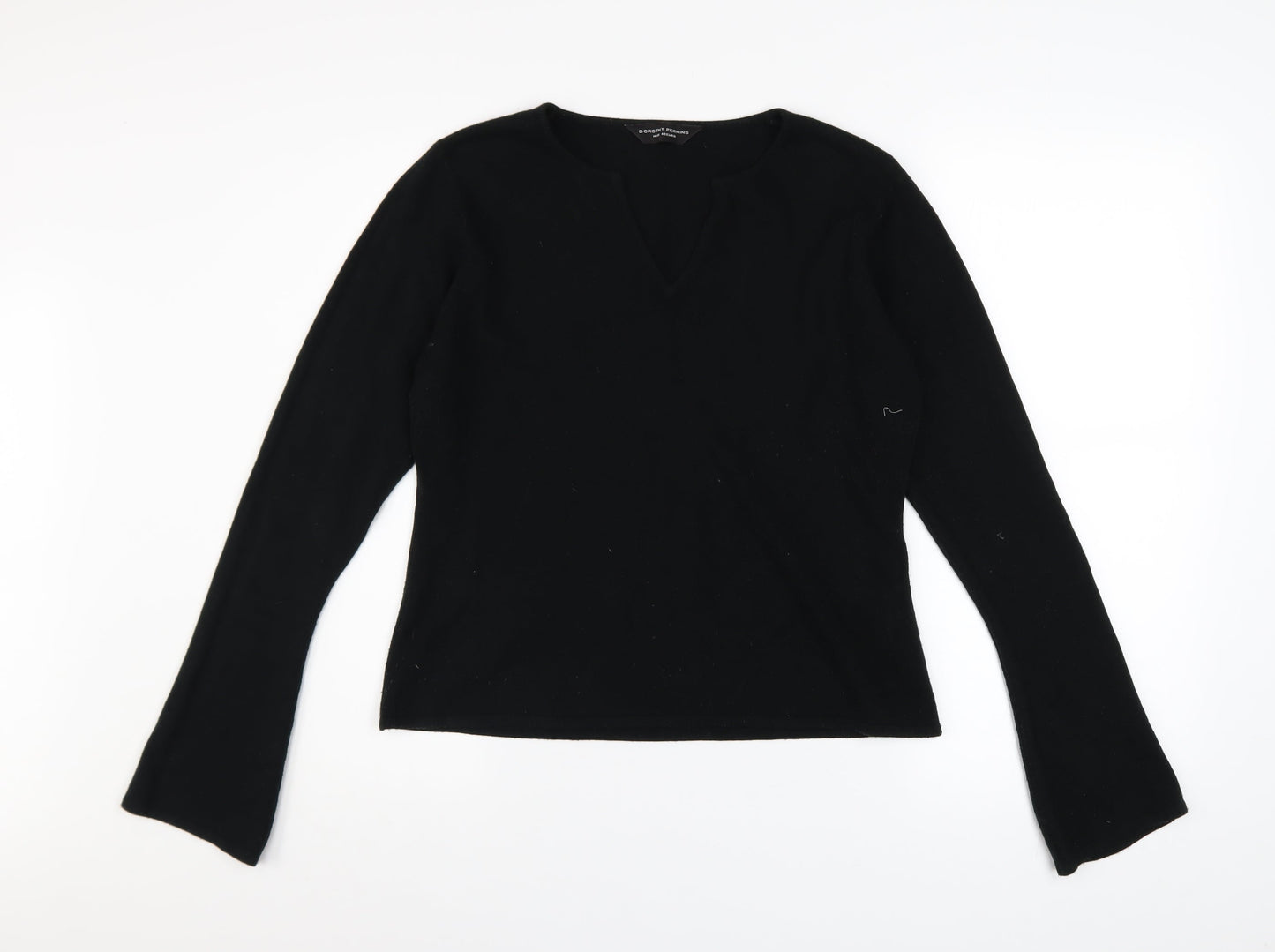 Dorothy Perkins Women's Black V-Neck Knit Jumper Size 14