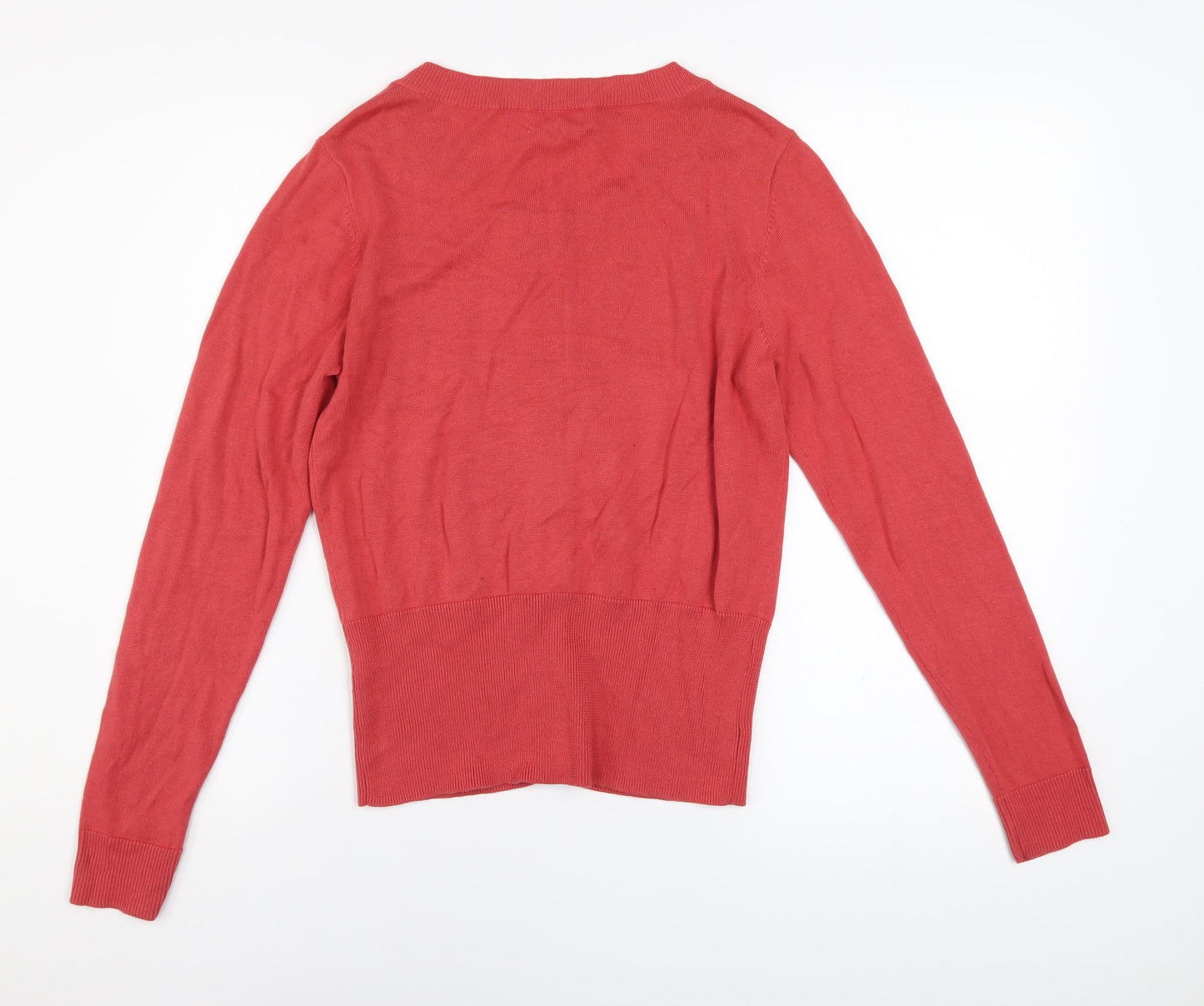Monsoon Women's Red Cotton Button Cardigan M Long Sleeve