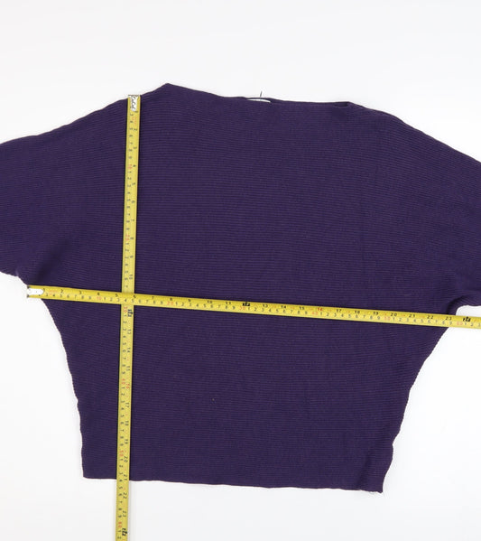 Apricot Women’s Purple Knit Dolman Sleeve Pullover Jumper Size 10