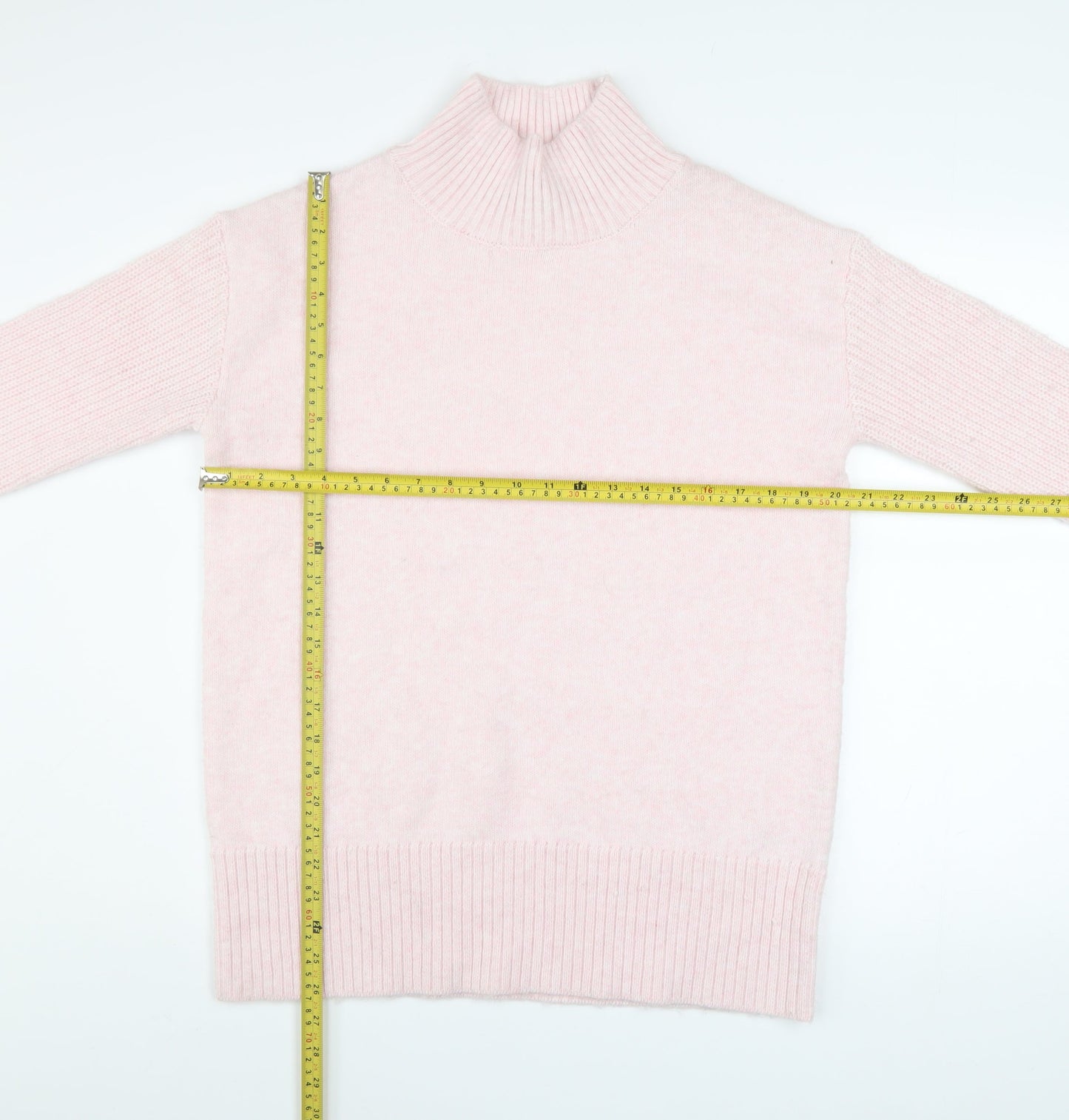 River Island Women Pink XS Mock Neck Long Sleeve Jumper with Buckle Detail