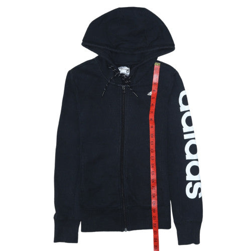 Adidas Womens Black XS Full Zip Hoodie Climalite Sportswear