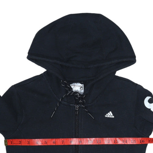 Adidas Womens Black XS Full Zip Hoodie Climalite Sportswear