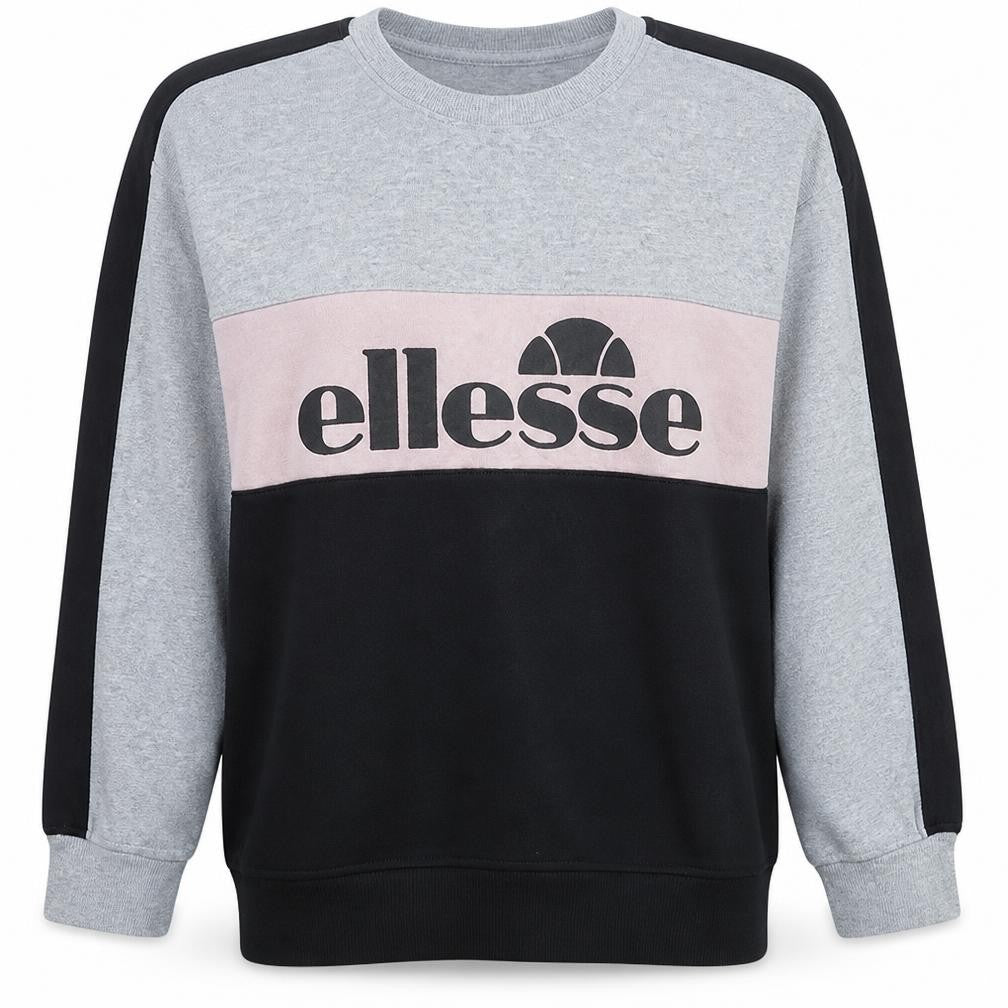 Front view of Ellesse women’s grey colourblock pullover sweatshirt s